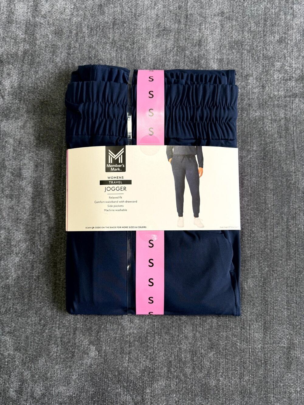 NWT Member's Mark Travel Joggers Women's Small Navy Blue Relaxed Fit Drawstring